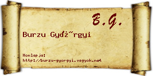 Burzu Györgyi névjegykártya